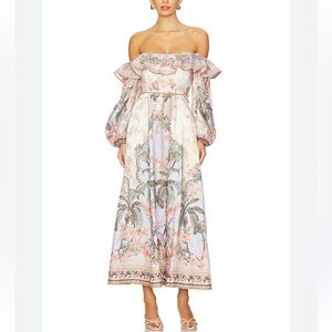 Zimmermann Wylie Off Shoulder Midi Dress